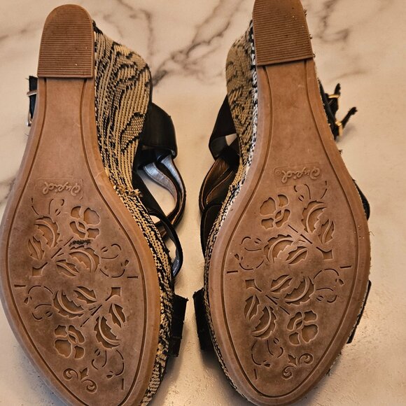 CUPID Black Wedge  Sandals - Picture 13 of 13